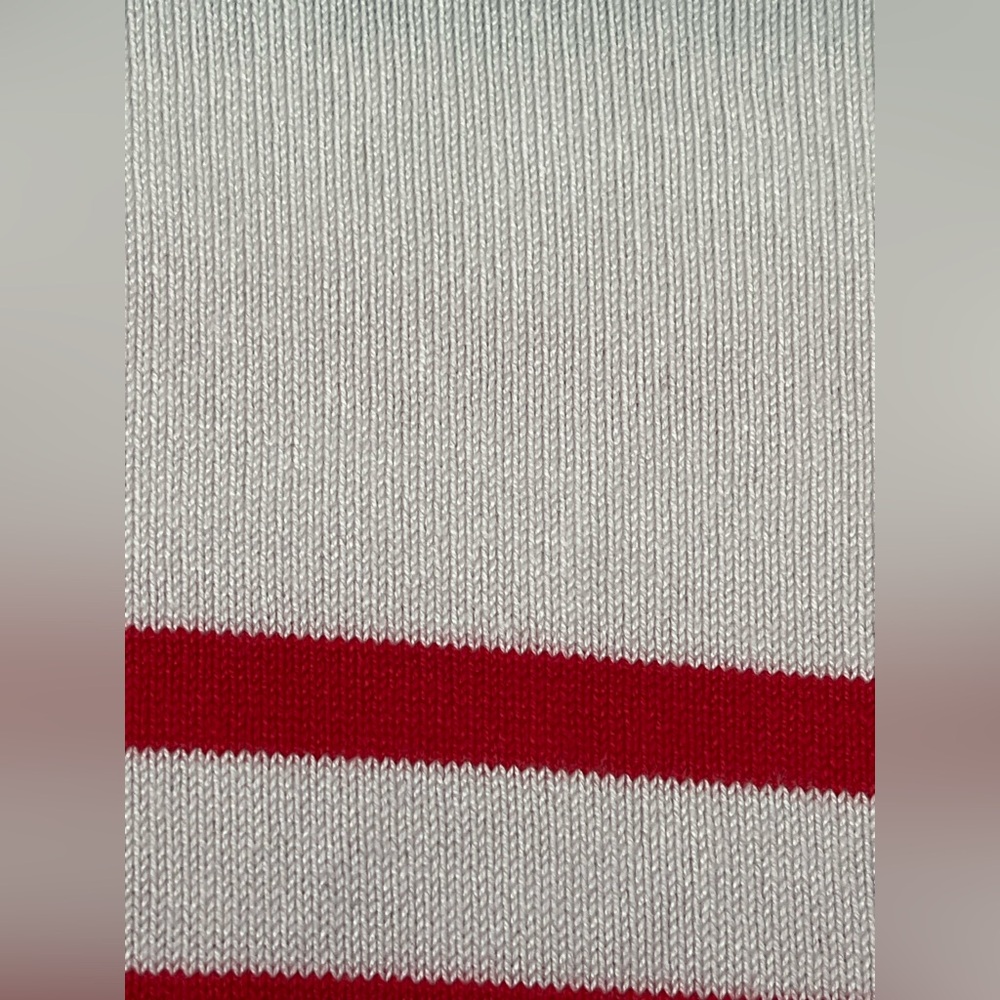 Marled LOVE Sweater Red Stripe White Crewneck Pullover Size Medium - Picture 9 of 11